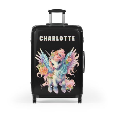 Unicorn Custom Name Suitcase - Personalized travel in style.