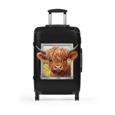 Highland Cow Suitcase - A stylish luggage featuring a charming cow design, perfect for travelers who want to bring a touch of whimsy to their journeys.