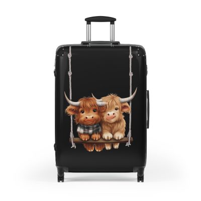 Highland Cow Suitcase - A stylish luggage featuring a charming cow design, perfect for travelers who want to bring a touch of whimsy to their journeys.