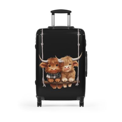 Highland Cow Suitcase - A stylish luggage featuring a charming cow design, perfect for travelers who want to bring a touch of whimsy to their journeys.