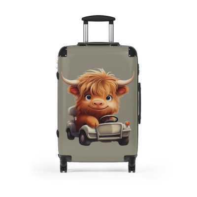 Highland Cow Suitcase - A stylish luggage featuring a charming cow design, perfect for travelers who want to bring a touch of whimsy to their journeys.