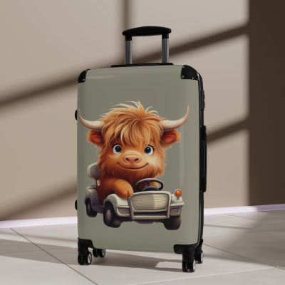 Highland Cow Suitcase - A stylish luggage featuring a charming cow design, perfect for travelers who want to bring a touch of whimsy to their journeys.