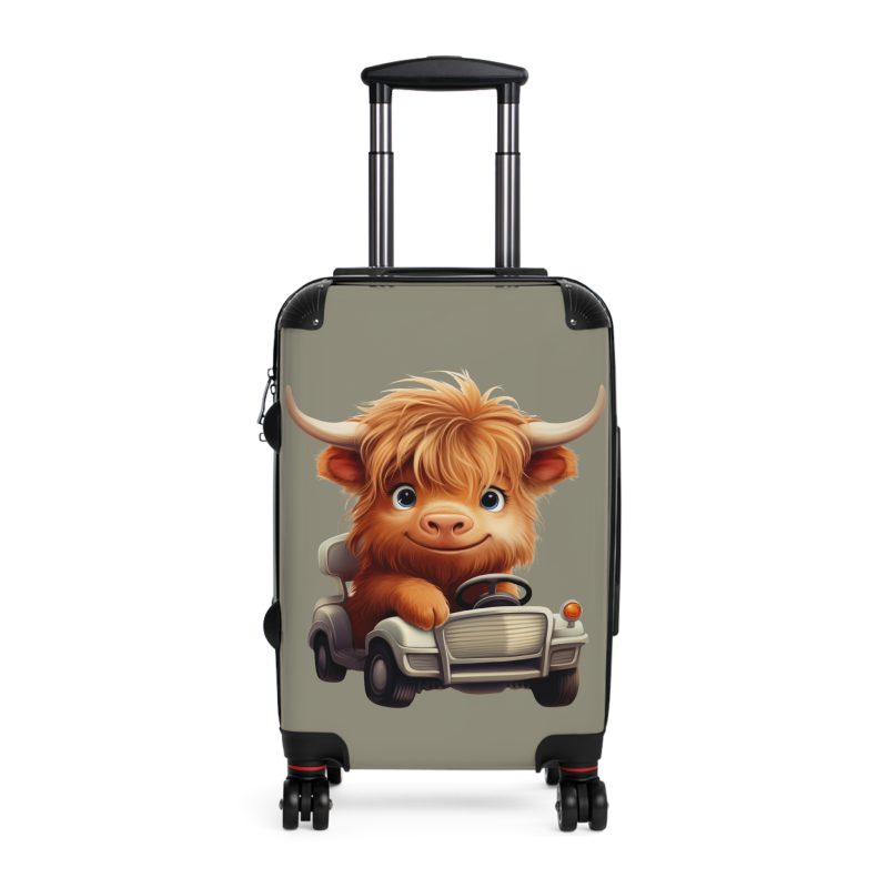 Highland Cow Suitcase - A stylish luggage featuring a charming cow design, perfect for travelers who want to bring a touch of whimsy to their journeys.