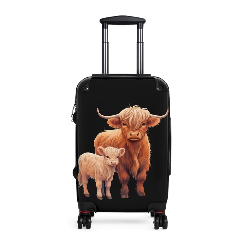 Highland Cow Suitcase - A stylish luggage featuring a charming cow design, perfect for travelers who want to bring a touch of whimsy to their journeys.