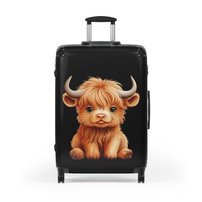 Highland Cow Suitcase - A stylish luggage featuring a charming cow design, perfect for travelers who want to bring a touch of whimsy to their journeys.