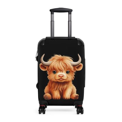 Highland Cow Suitcase - A stylish luggage featuring a charming cow design, perfect for travelers who want to bring a touch of whimsy to their journeys.