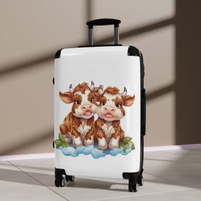 Highland Cow Suitcase - A stylish luggage featuring a charming cow design, perfect for travelers who want to bring a touch of whimsy to their journeys.