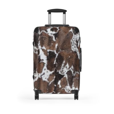 Cowhide Suitcase - A stylish luggage featuring a chic cowhide design, perfect for travelers who want to add a touch of luxury to their journeys