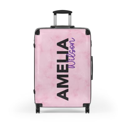 Custom Name Marble Suitcase: Travel with Elegance and Personalized Style