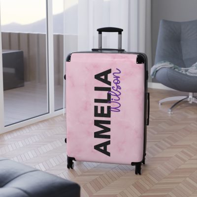 Custom Name Marble Suitcase: Travel with Elegance and Personalized Style