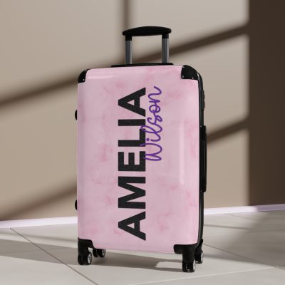 Custom Name Marble Suitcase: Travel with Elegance and Personalized Style