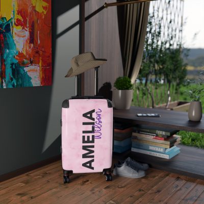 Custom Name Marble Suitcase: Travel with Elegance and Personalized Style