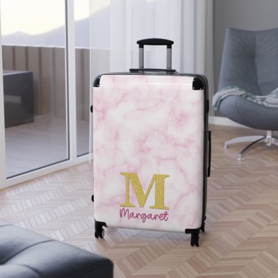 Personalized Marble Suitcase - A touch of elegance for your travels.