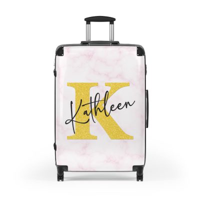 Personalized Marble Suitcase - A touch of elegance for your travels.