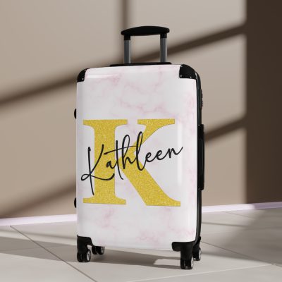 Personalized Marble Suitcase - A touch of elegance for your travels.