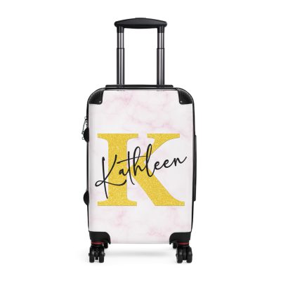 Personalized Marble Suitcase - A touch of elegance for your travels.