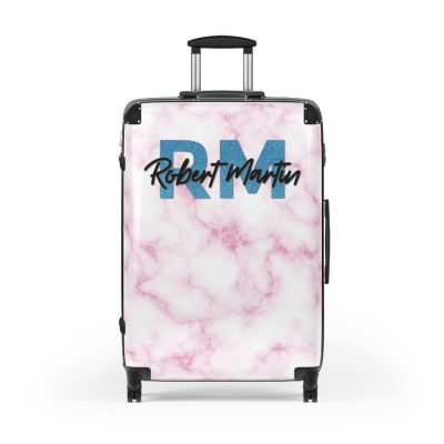 Marble Custom Suitcase - A chic suitcase with a personalized marble pattern, showcasing elegance and uniqueness.