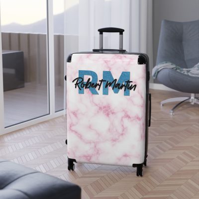 Marble Custom Suitcase - A chic suitcase with a personalized marble pattern, showcasing elegance and uniqueness.