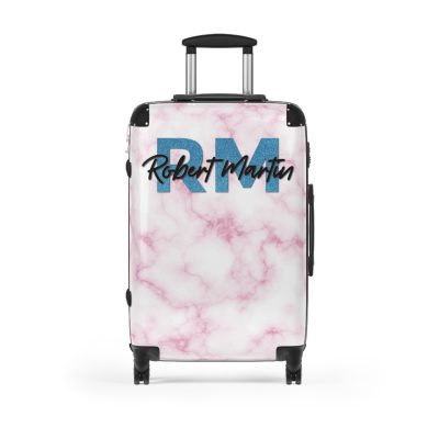 Marble Custom Suitcase - A chic suitcase with a personalized marble pattern, showcasing elegance and uniqueness.