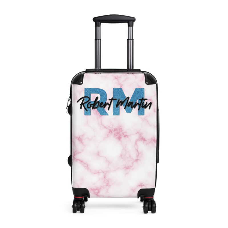 Marble Custom Suitcase - A chic suitcase with a personalized marble pattern, showcasing elegance and uniqueness.