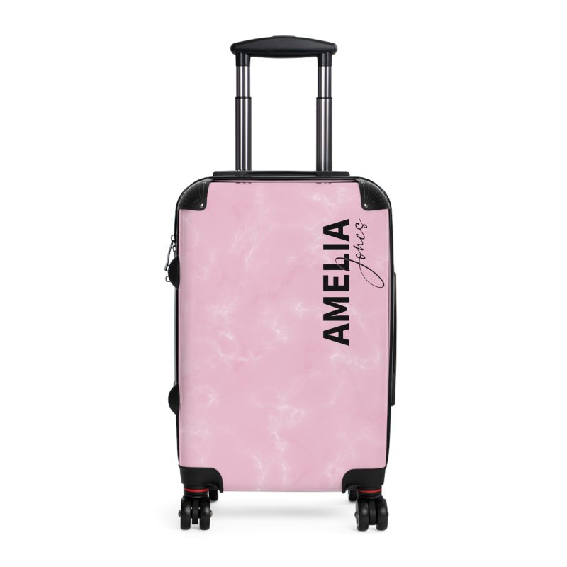 Custom Name Marble Suitcase - Personalized Travel Luggage with Elegant Marble Design.