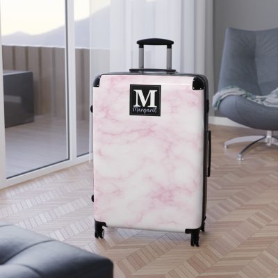 Marble Custom Suitcase - Personalized Travel Luggage with Elegant Marble Design