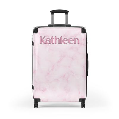 Personalized Name Marble Suitcase - Custom Travel Luggage with Elegant Marble Design and Your Name