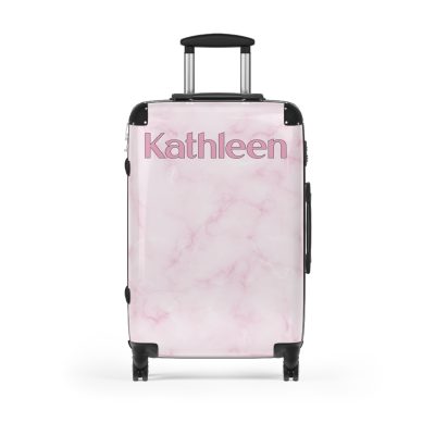 Personalized Name Marble Suitcase - Custom Travel Luggage with Elegant Marble Design and Your Name