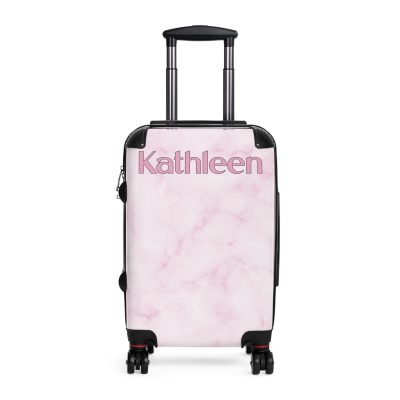 Personalized Name Marble Suitcase - Custom Travel Luggage with Elegant Marble Design and Your Name