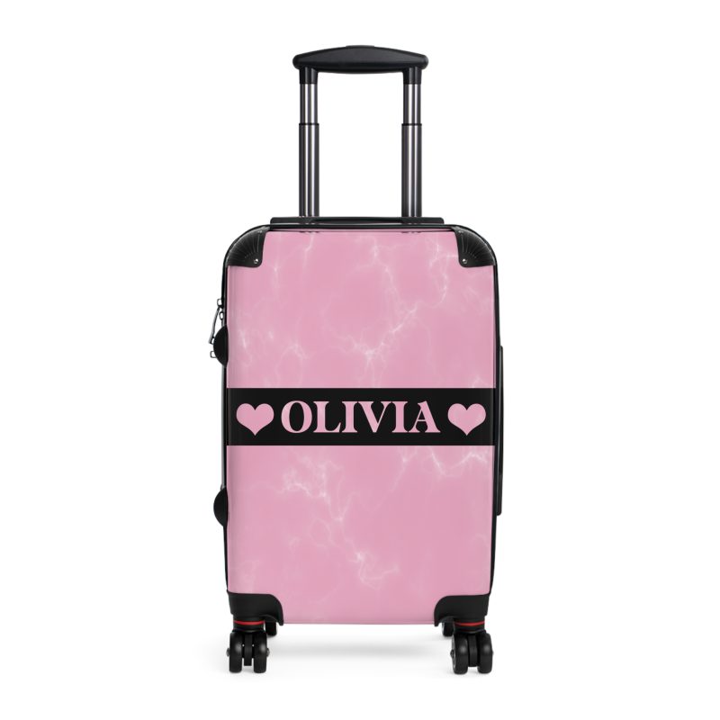 Personalized Name Marble Suitcase - Custom Travel Luggage with Elegant Marble Design and Your Name