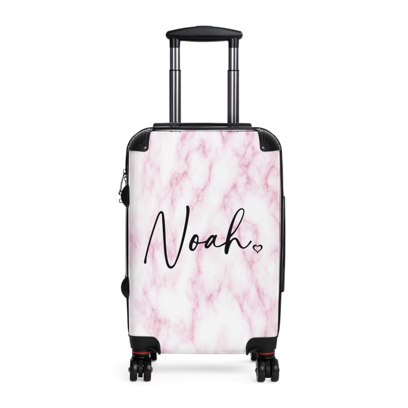 Personalized Name Marble Suitcase - Custom Travel Luggage with Elegant Marble Design and Your Name