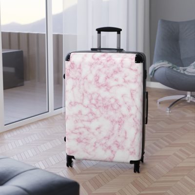 Pink Marble Suitcase - Stylish Travel Luggage with Elegant Pink Marble Design