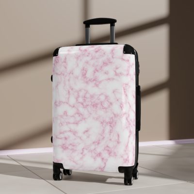 Pink Marble Suitcase - Stylish Travel Luggage with Elegant Pink Marble Design