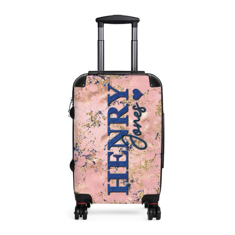 Custom Marble Suitcase - A personalized suitcase adorned with an elegant marble-themed design, perfect for travelers who want to add a touch of luxury to their luggage.