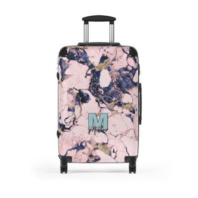 Custom Marble Suitcase - A personalized suitcase adorned with an elegant marble-themed design, perfect for travelers who want to add a touch of luxury to their luggage.