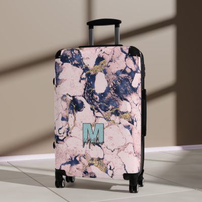 Custom Marble Suitcase - A personalized suitcase adorned with an elegant marble-themed design, perfect for travelers who want to add a touch of luxury to their luggage.