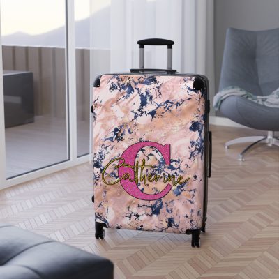 Custom Marble Suitcase - A personalized suitcase adorned with an elegant marble-themed design, perfect for travelers who want to add a touch of luxury to their luggage.