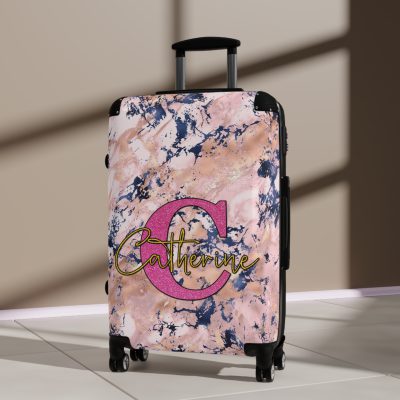 Custom Marble Suitcase - A personalized suitcase adorned with an elegant marble-themed design, perfect for travelers who want to add a touch of luxury to their luggage.