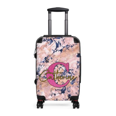 Custom Marble Suitcase - A personalized suitcase adorned with an elegant marble-themed design, perfect for travelers who want to add a touch of luxury to their luggage.