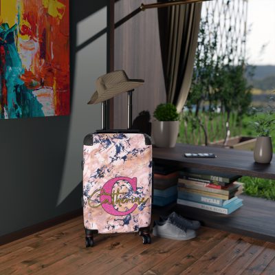 Custom Marble Suitcase - A personalized suitcase adorned with an elegant marble-themed design, perfect for travelers who want to add a touch of luxury to their luggage.