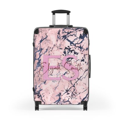 Custom Marble Suitcase - A personalized suitcase adorned with an elegant marble-themed design, perfect for travelers who want to add a touch of luxury to their luggage.