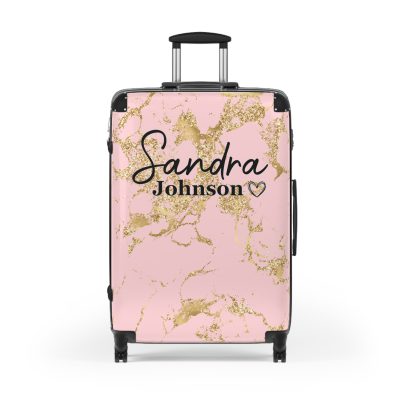 Custom Marble Suitcase - A personalized suitcase adorned with an elegant marble-themed design, perfect for travelers who want to add a touch of luxury to their luggage.