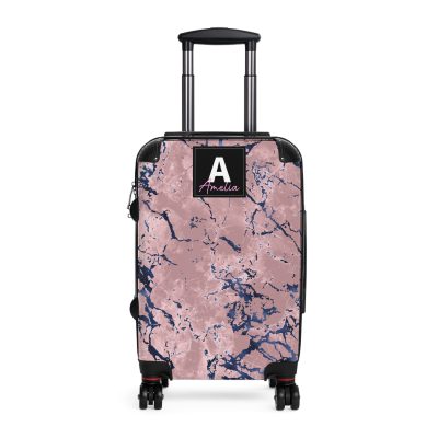 Custom Marble Suitcase - A personalized suitcase adorned with an elegant marble-themed design, perfect for travelers who want to add a touch of luxury to their luggage.