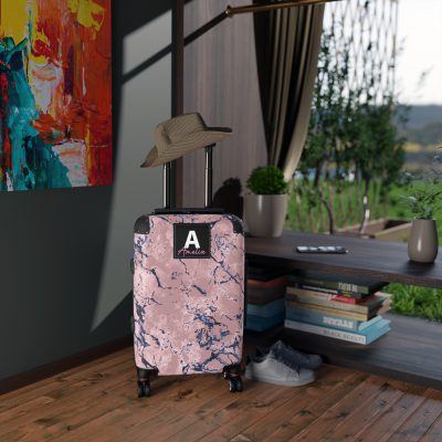 Custom Marble Suitcase - A personalized suitcase adorned with an elegant marble-themed design, perfect for travelers who want to add a touch of luxury to their luggage.