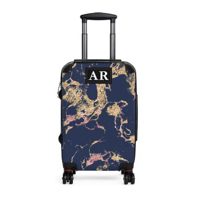 Custom Marble Suitcase - A personalized suitcase adorned with an elegant marble-themed design, perfect for travelers who want to add a touch of luxury to their luggage.