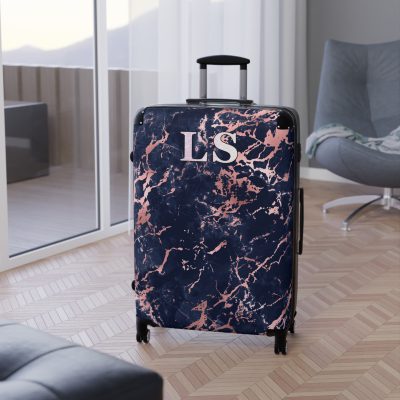 Custom Marble Suitcase - A personalized suitcase adorned with an elegant marble-themed design, perfect for travelers who want to add a touch of luxury to their luggage.