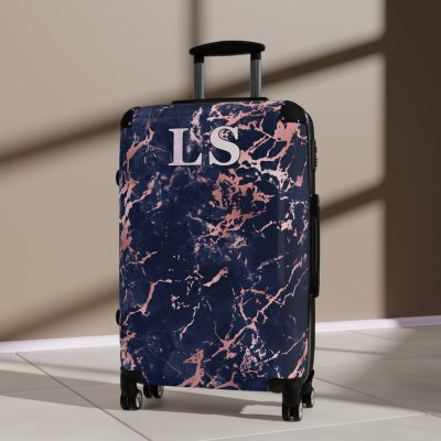 Custom Marble Suitcase - A personalized suitcase adorned with an elegant marble-themed design, perfect for travelers who want to add a touch of luxury to their luggage.