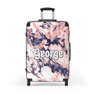 Custom Marble Suitcase - A personalized suitcase adorned with an elegant marble-themed design, perfect for travelers who want to add a touch of luxury to their luggage.