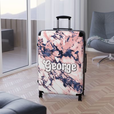 Custom Marble Suitcase - A personalized suitcase adorned with an elegant marble-themed design, perfect for travelers who want to add a touch of luxury to their luggage.