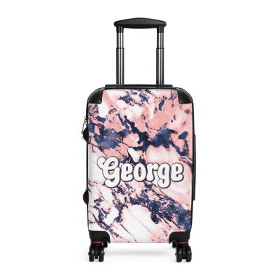 Custom Marble Suitcase - A personalized suitcase adorned with an elegant marble-themed design, perfect for travelers who want to add a touch of luxury to their luggage.